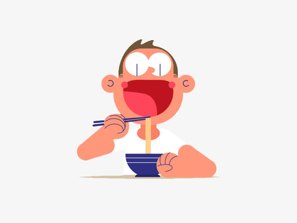 吃面孩子