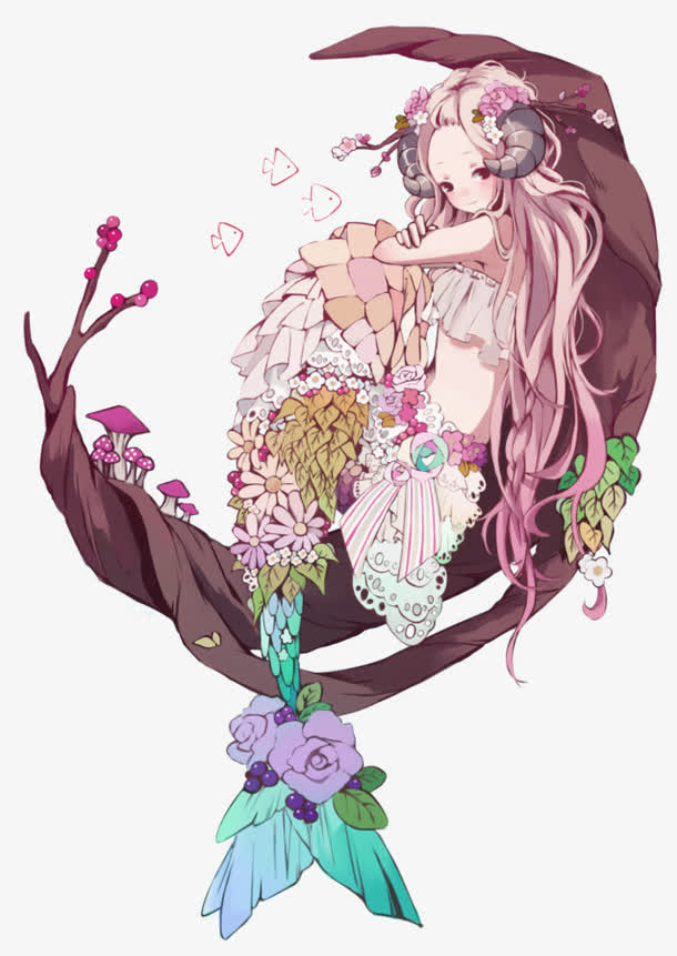 关键词 : 手绘少女,女孩,女性,美人鱼,美女,创意,插画[声明] 觅元素