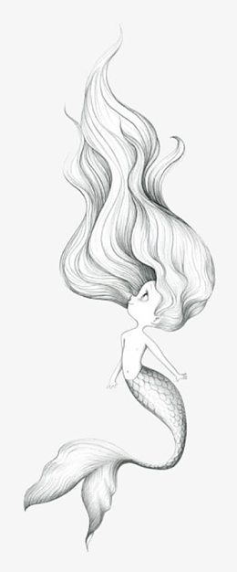 铅笔手绘可爱美人鱼