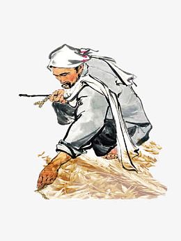 勤俭节约农民矢量图