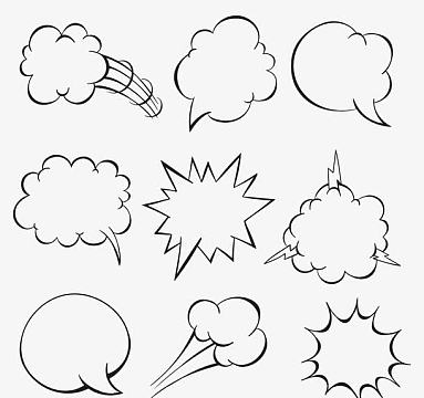 漫画风格语言气泡(800x754)png漫画风格语言气泡矢量素材(1701x1771)
