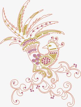 刺绣花纹矢量图