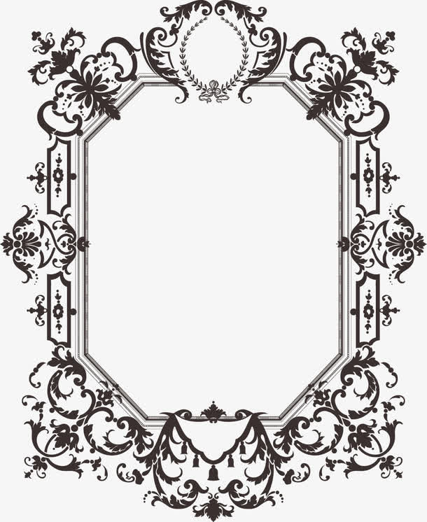 矢量手绘欧式花纹边框