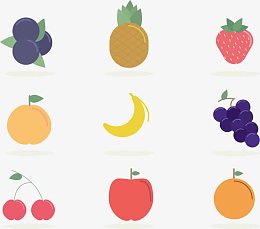矢量手绘卡通水果