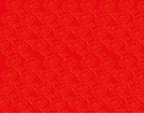 红色花纹背景素材