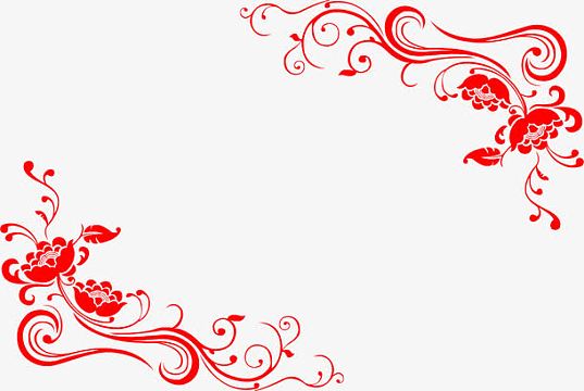 红色喜庆牡丹图样边框png红色中国风新年节日边框psdpng喜庆边框png