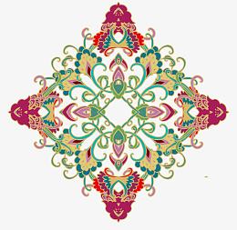 红色民族风花纹