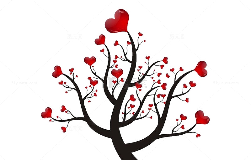 爱情 爱心 爱心矢量素材 爱心树