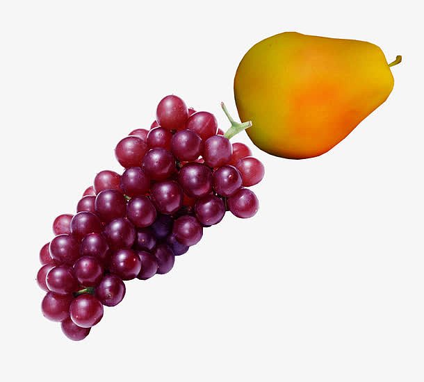 紫色葡萄和香梨