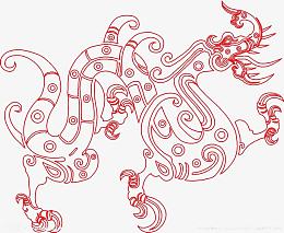 红色古典龙纹
