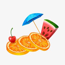 夏日热带水果背景矢量素材