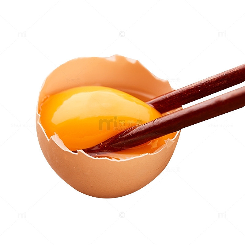 筷子夹起鸡蛋黄素材