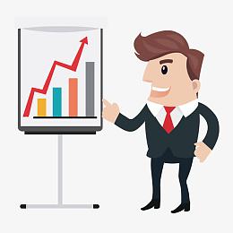 手指图表的商务男人