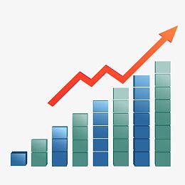 上升条形统计图免抠素材
