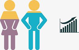 矢量创意设计男女性别人口统计图