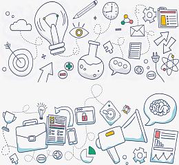 手绘市场营销背景