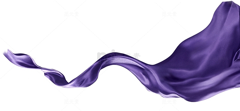 紫色绸缎飘带漂浮素材