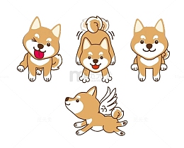 卡通柴犬素材图片