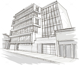 手绘城市建筑