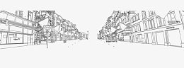 黑白线描建筑