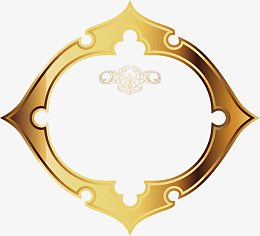 金黄色边框商标背景PNG