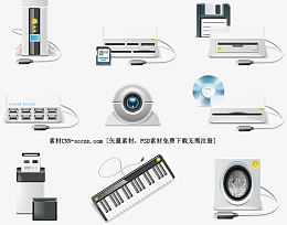 电脑配置电子产品部件矢量图，