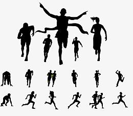 矢量奔跑中的人剪影