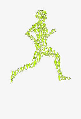 各种运动汇聚成一个奔跑的人