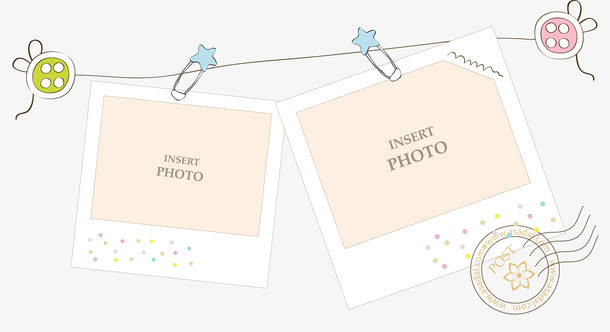 手绘相片夹素材