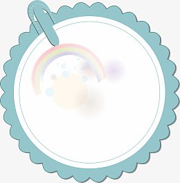 蓝色花边边框