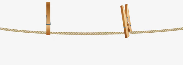 绳子上的夹子装饰设计免抠素材