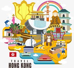 香港旅游矢量素材