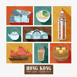 香港旅游矢量素材