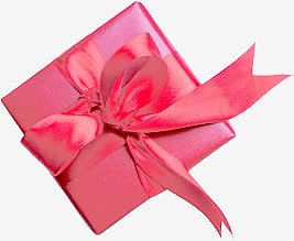 粉色手绘丝带礼物节日