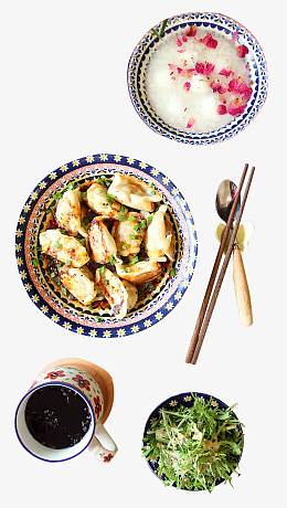 煎饺玫瑰粥