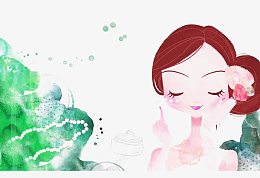 补水美女图片素材