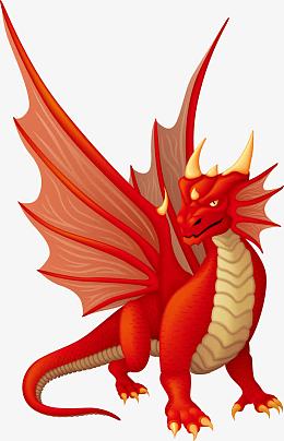 红色3D恐龙矢量图
