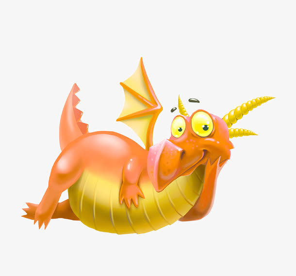 橙色恐龙3d绘画设计