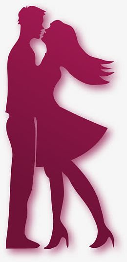 浪漫情侣人物剪影