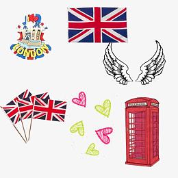 各种英国标志性元素素材