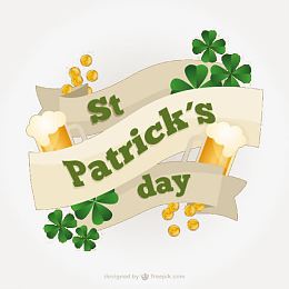 圣帕特里克节丝带元素