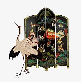 地产广告元素古典屏风