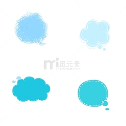 蓝色云朵卡通气泡