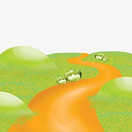卡通手绘河流草地素材