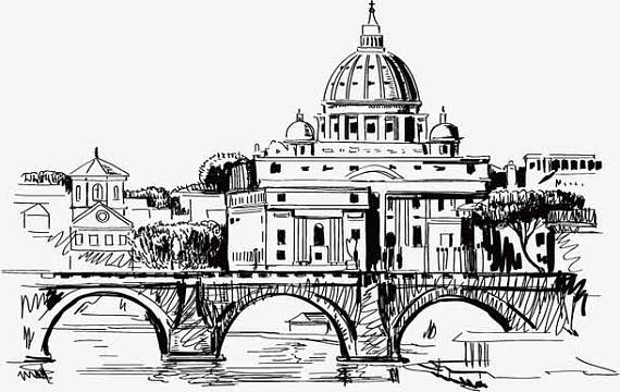 png简约彩色城市线条剪影bannepng简约彩色城市线条剪影banner楼群png