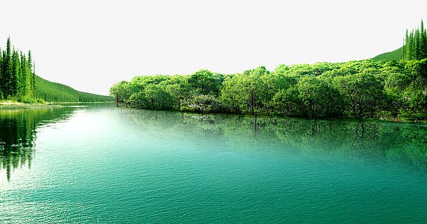青色湖景