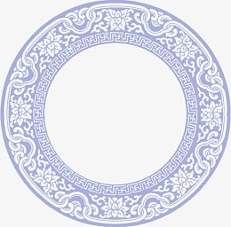 淡紫色中国风圆圈花纹边框纹理