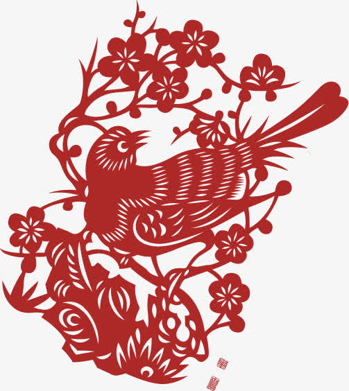 窗花,喜上枝头,喜鹊,剪纸,新春元素,喜庆[声明] 觅元素所有素材为