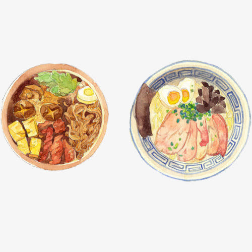 寿喜锅手绘画素材图片