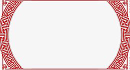 中国红镂空边框纹理
